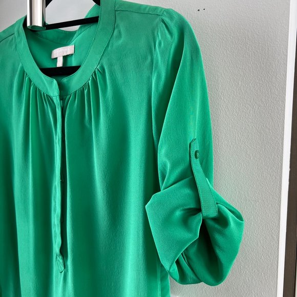 Banana Republic 100% Silk  Mandarin Collar Shirt - Picture 4 of 8